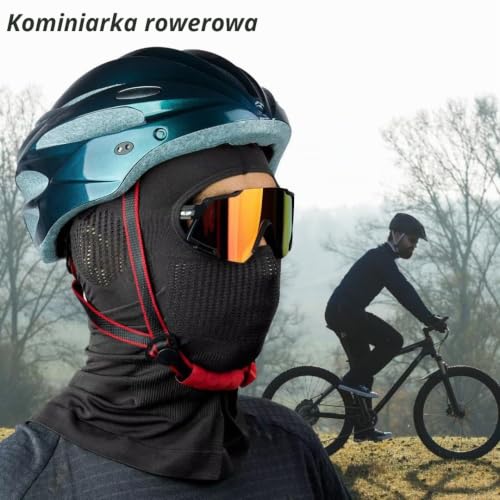Mulor Kominiarka, maska na twarz, kask na motocykl, do jazdy na rowerze, jazdy na nartach, maska dla mężczyzn, kobiet, oddychająca, Kolor czarny, rozmiar uniwersalny