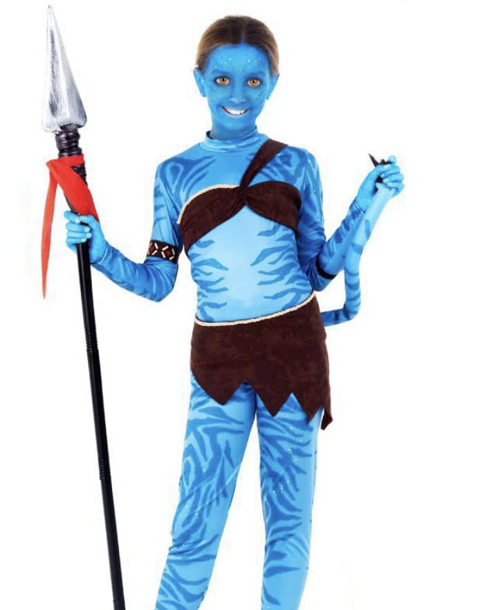 PARTILANDIA 2010 S.L. Disfraz de Guerrera Tribal Niña Cosplay-Incluye Camiseta, Pantalón, Top, Cinturón, Cola Y Brazaletes Para Halloween, Carnaval, Disfraces De Mascarada (7-9 años)