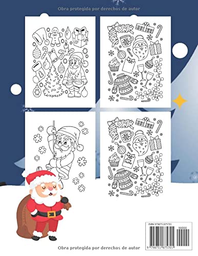Miniatura 2 de Libro De Navidad Para Niños De 4 a 8 Años Coloración Para Las Chicas Y Los Chicos Dibujos Navideños Para Colorear Santa Claus, Hombre De Nieve,