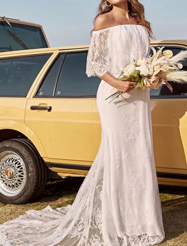 Lace Boho Wedding Dresses for Bride 2025 Beach Wedding Gowns for Women Long Country Bridal Dress2
