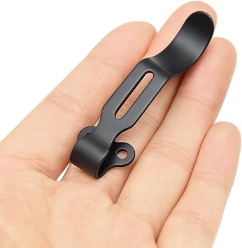 2 Pack Premium Deep Carry Pocket Clips - Black Stainless Steel, Compatible with Benchmade Bugout 535 & Most Knives - Includes 4Pcs Black Screws