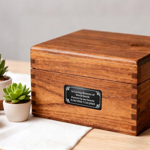 Image of Engraved Name Plates for Urns 2 inch x 4 inch Custom Plaque Trophy Plates Engraved Urn Name Plate Custom Engraved Plate Personalized Engraved Brass Plaque (Round Corner-Gold, 2x4 in)