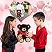 Civaner Valentine Bear Stuffed Animal Gift with Rose Funny Cute Bear Plush Stuffed Animal for Kids Toddler Mother Girlfriend Valentine Birthday Wedding, 11.8 Inches(Black)