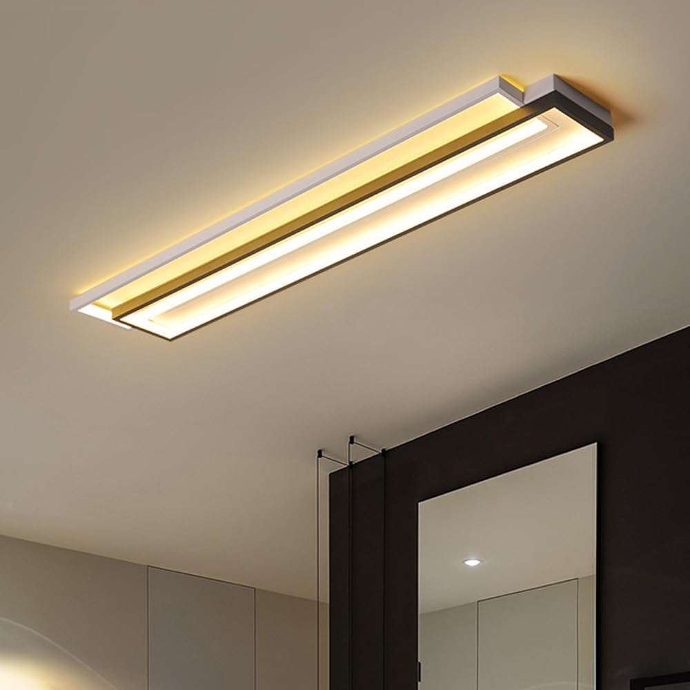 Ceiling Light,Modern LED Long Ceiling Lamps with 2 Rectangle, Acrylic Flush Mount Ceiling Lights Fixtures for Kitchen Dining Living Room Study Flush Mount Chandelier