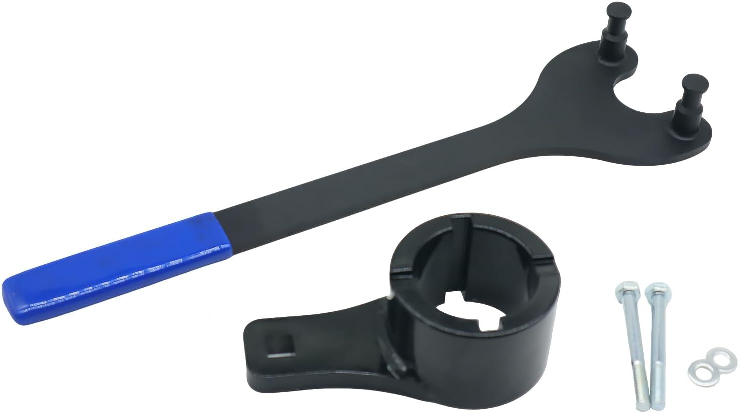 Crankshaft Damper Pulley Holding Holder Harmonic Tool & Universal Camshaft Pulley Holder Wrench Compatible with 22RE, 2RZ, 3RZ, 3.0L 3.3L V6, 4.0L 4.3L 4.7L V8 Engines