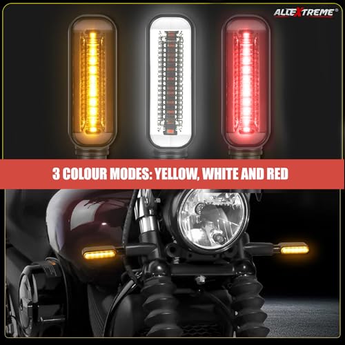 Image of AllExtreme EXNPE11 Original Imported Flexible Running Style & BLUE LED Indicators Universal For All Bike Models Mot Lights (Pack of 2)