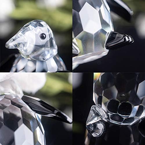 LONGWIN Crystal Cute Penguin Figurines Collectible Glass Animal Figurines Desk Decoration Ornaments