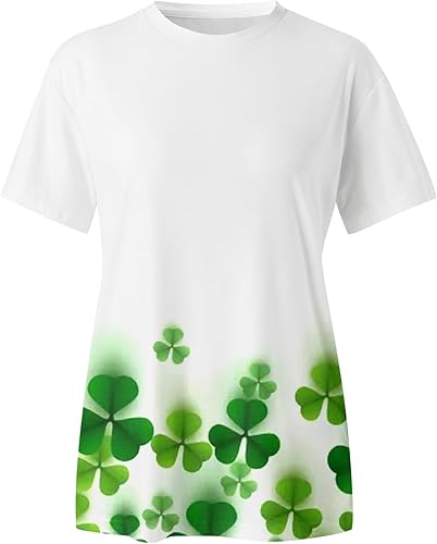 Miniatura 2 de ST. Patrick's Day T Shirts Womens Shamrock Lucky Clover Tee Tops Soft Crew Neck St Paddys Day Green Tunic Top Tshirts
