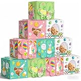 12 Stück Geschenkbox Ostern, Osternester Zum Befüllen, Goodie Kekshalter mit Griff für Kinder, Osterkörbchen zum Verpacken von für Ostergeschenke