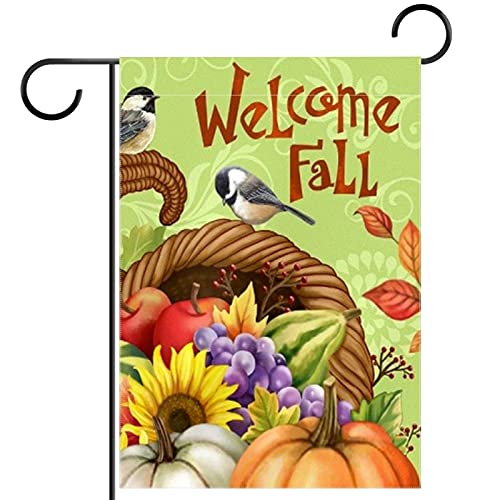 Drapeau de jardin automnal en polyester pongé haute résistance