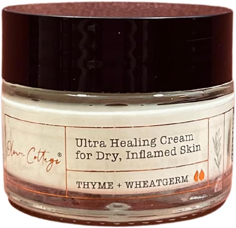 Oleum Cottage Ultra Healing Cream, 40 grams, Made Wheatgerm and Castor Cold Pressed Oils, For Dry Cracked Skin, Psoriasis and Eczema Patches and Flare Ups