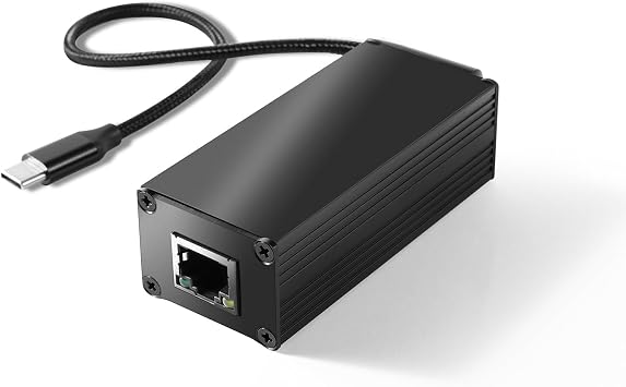 25W Gigabit PoE to USB-C Driver Converter for Phone/Tablet, PoE to Type-C Power Output with Ethernet 2 in 1, 5V/9V/12V/15V/20V Adaptive Output, Plug & Play GPD2CAT-20V