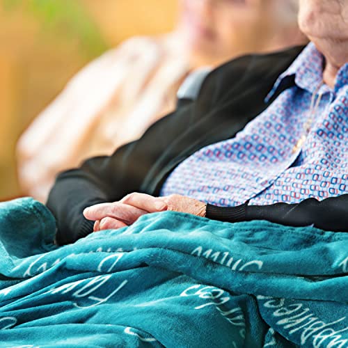 Bedsure Get Well Soon Gifts For Women - Healing Thoughts Throw Blanket Teal Soft Fleece Blanket With Inspirational Positive Energy, Perfect Sympathy Breast Cancer Gifts #TOP3