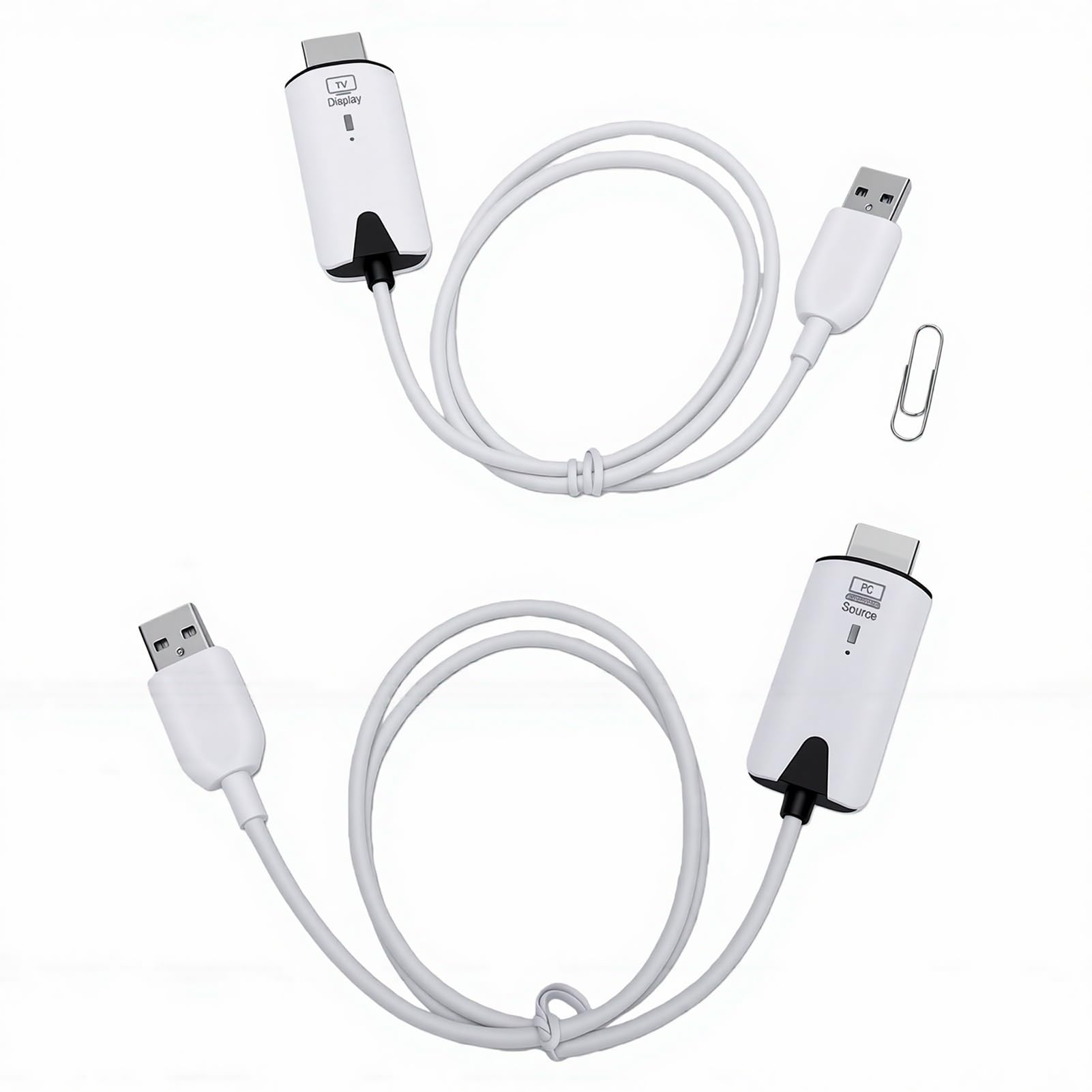 LICAEVEY Bezprzewodowy Adapter Wyświetlacza, Kabel do Lustrzanej Kopii Ekranu 1080P HD ze Stabilnym Transferem o Długości 50 M, Funkcja Plug and Play do Komputera, Smartfona, Laptopa,