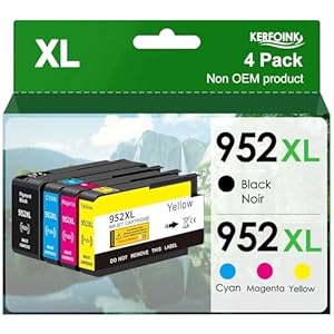 Cartuchos de tinta 952XL compatibles con HP 952 952XL, paquete combinado para usar con impresoras HP OfficeJet Pro 8710 7740 8720 8715 8210 8703 8702, negro, cian, magenta, amarillo | N9K28AN