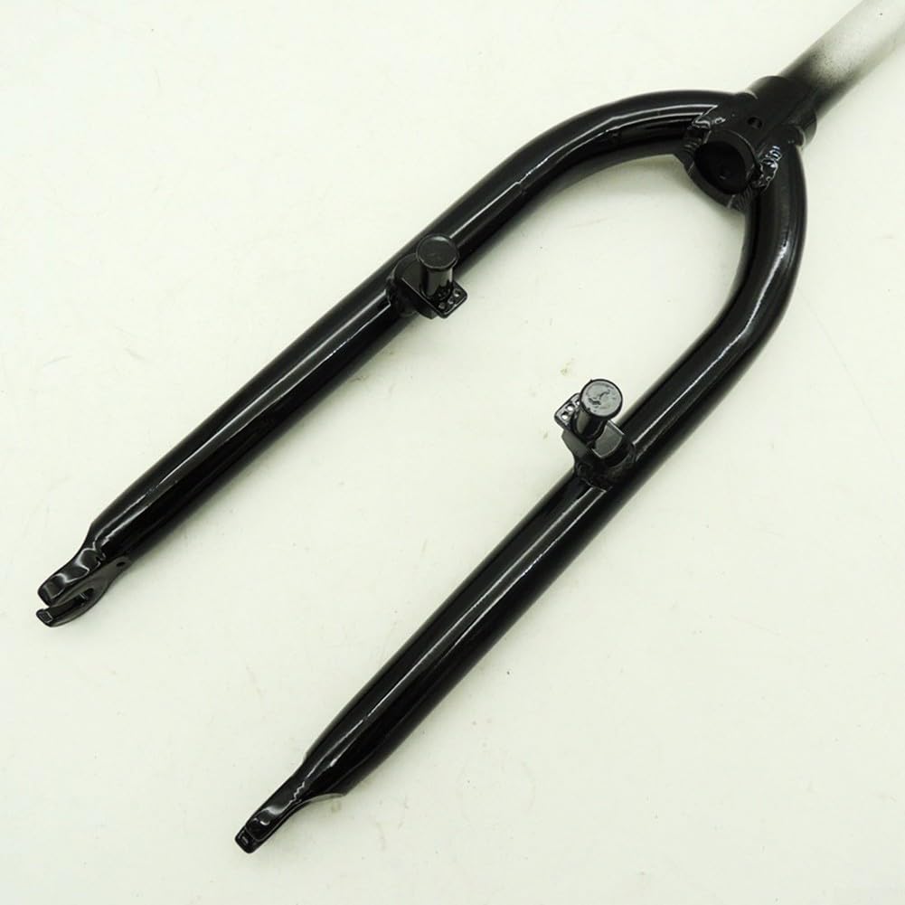Horquilla delantera de bicicleta plegable de aleación de aluminio de 20 pulgadas con freno en V, tubo superior de 28.6 mm x 170 mm, horquilla de suspensión ligera para ruedas de 20 pulgadas (negro)