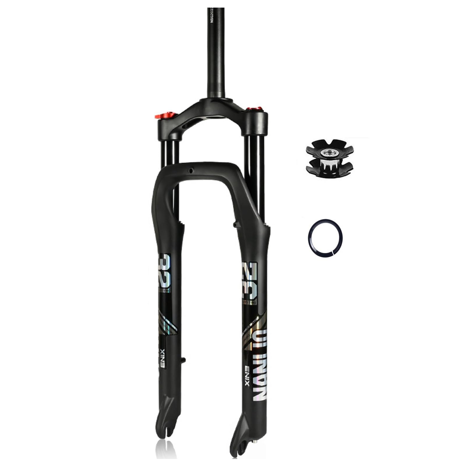 WIQUYBML Snow Bike Air Fork 20/26inch Mountain Suspension 4.0 Fat Tire Beach XC eBikes Front 1 1/8 Straight Tube Disc Brake 9mm QR