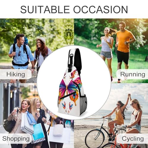 Bolso bandolera deportivo con mariposas para hombre y mujer miniatura 6