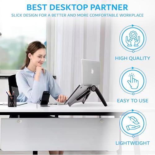 Soporte portátil ajustable para laptop plegable negro miniatura 4
