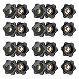 20 Stück Sterngriffmutter M8 Sterngriffschraube Befestigungsmuttern Durchmesser 32mm aus Kunststoff Rändelmutter M8 Geeignet für Mechanische Geräte Möbel Schwarz