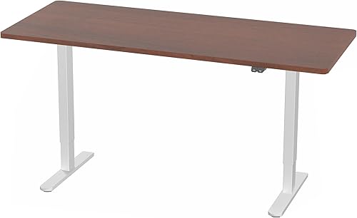 Miniatura 9 de VIVO DESK-KIT-W06D - Escritorio eléctrico de altura ajustable para trabajo de pie, 60 x 24pulgadas, cubierta sólida de una pieza color nogal oscuro