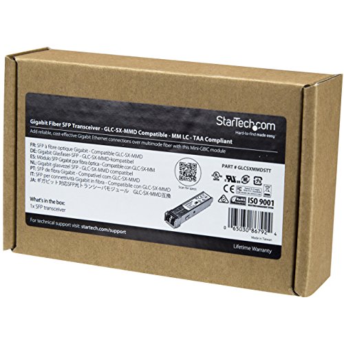 Image of StarTech Cisco GLC-SX-MMD Compatible SFP Module, LC 550m, TAA (GLCSXMMDSTT)