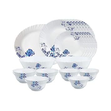 Blue Cascade Opalware Dinner Set, 27 Pcs, White