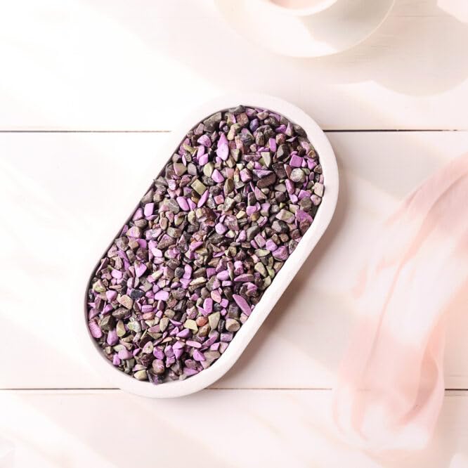 Image of Natural Stichtite Crystal Chips Stone 50 Gm for Reiki, Meditation, Vastu & Feng Shui | Polished Gemstone Chips for Home Decor, Jewellery Making, Resin Art & Craft