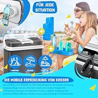 KESSER® 24 Liter Kühlbox | KÜHLT und WÄRMT | Thermo-Elektrische Kühlbox | inklusive 2X Kühlakku & Getränkehalter | 12 Volt und 230 Volt | Mini-Kühlschrank | für Auto und Camping | EEK E | Anthrazit – Ansicht 5
