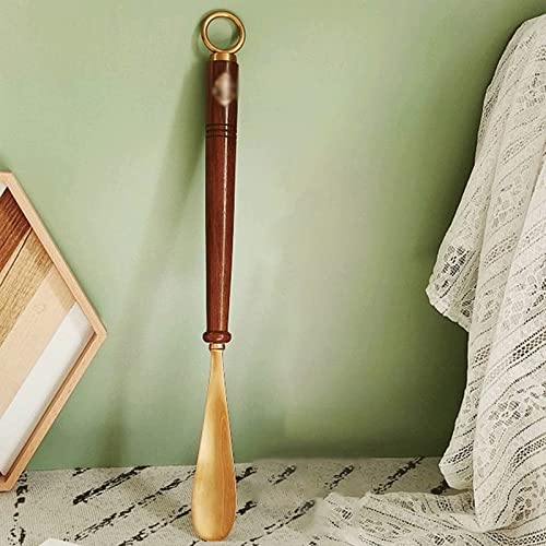 Lfdzsw Shoe Lifter Shoehorn Extra Long-Handled Shoe Horn Vintage Brass Shoe Spoons Natural Solid Wood Pole Shoe Helper Easy To Hang For Seniors Men Women #TOP1