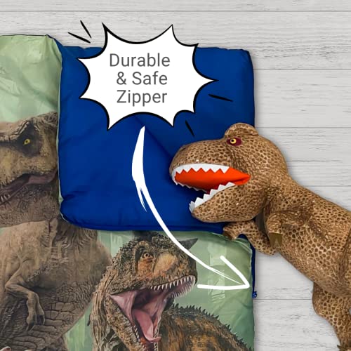 Jurassic World Kids Soft Lightweight 2 Piece Sleeping/Slumber Bag And Sling Bag Set, 46"(L) X 26"(W), (Official Licensed Jurassic World Product) By Franco #TOP4