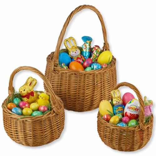 Kinderkorb Osterkorb Auswahl Obstkorb Osterkörbchen Klammernkorb Weide WIKLER Geflochten Handarbeit (20cm)