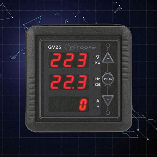 Image of LED Digital Display Multifunction Power Energy Meter Voltage Current Frequency Tester 110 /220V System Generator Panel Meter for Electric Equipment Monitoring
