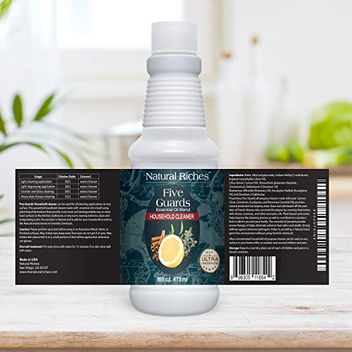 Natural Riches Household Cleaner Concentrate Five Guards From The Tales Of French Thieves Essential Oil Blend Household Cleaner - 16 Fl Oz #TOP5