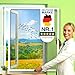 KESSER® Mosquitera para ventanas con marco de aluminio, mosquitera, mosquitero, marco de tensión, sin taladrar ni atornillar, 100 x 120 cm, Blanco