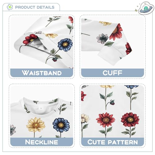 JUNZAN Vintage Dahlia White Kids Boys Hoodie Sweatshirt Crewneck Outerwear for Kids Sports 4T3