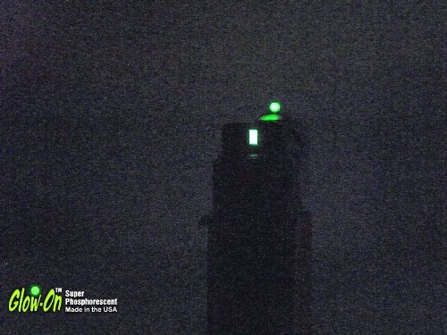 Glow-On Green Color, Super Phosphorescent Gun Night Sights Paint. Small 2.3 Ml. Vial. Green Day Color/Green Glow. Concentrated Super Bright Long Lasting Glow. #TOP4