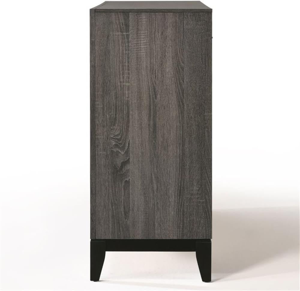 Acme Valdemar Metal and Wood Bedroom Dresser in Weathered Gray