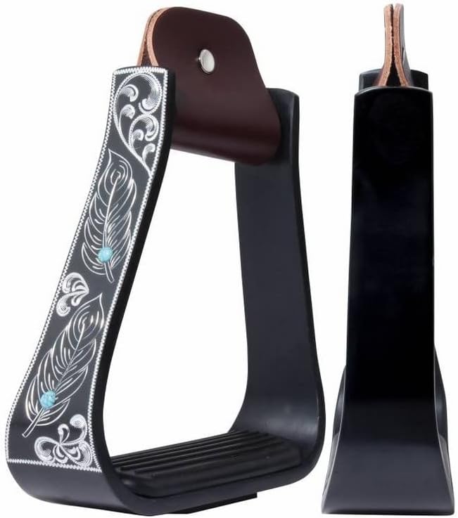 Professional's Choice Turquoise Feather Stirrups