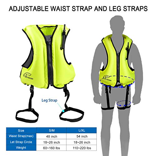 Rrtizan Swim Vest For Adults, Buoyancy Aid Swim Jackets - Portable Inflatable Snorkel Vest For Swimming, Snorkeling, Kayaking, Paddle Boating And Other Low Impact Water Sports Safety #TOP4