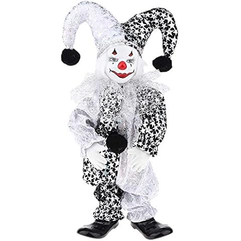 Taotenish Clown Doll Clown Model Porcelain Doll Circus Props Delicate Arts Crafts for Home Decoration Desk Ornaments - Style C Cover