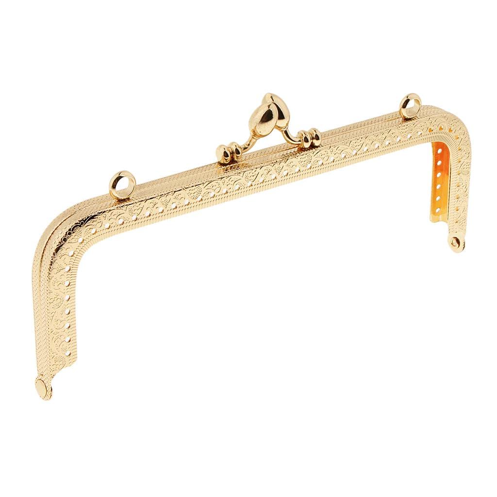 Enakshi (Label) Square Embossed Metal Purse Handbags Frame Kiss Clasp Sewing Lock 18cm 1
