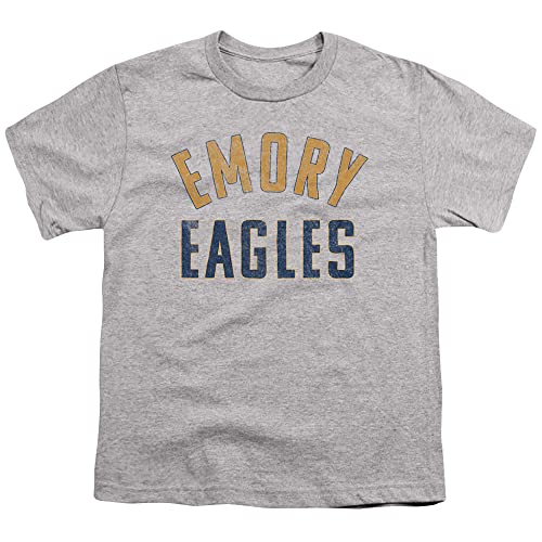 Emory University Official Eagles Logo Unisex Youth T Shirt,Athletic Heather, Small