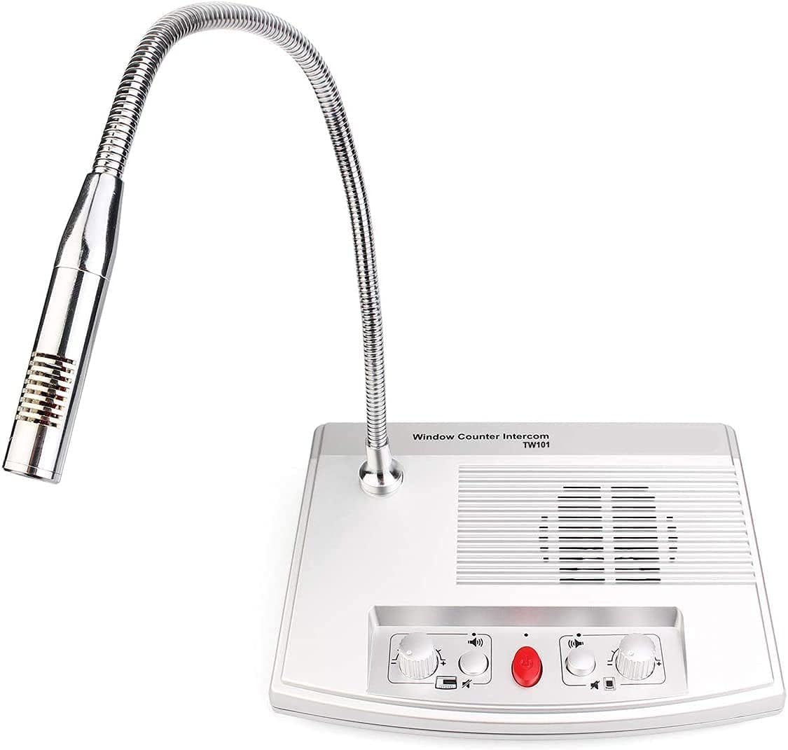 CHROX Compteur Bidirectionnel Interphone Enregistrement Audio Système D'interphone De Fenêtre Anti-Interférence Haut-Parleur D'interphone pour Compteur De Station D'hôpital De Banque