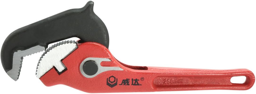 10-inch Chrome Alum Steel Hook Jaw Rapid Grip Pipe Wrench Red (0e091bb43ec0a3330f4c942c8454c552)