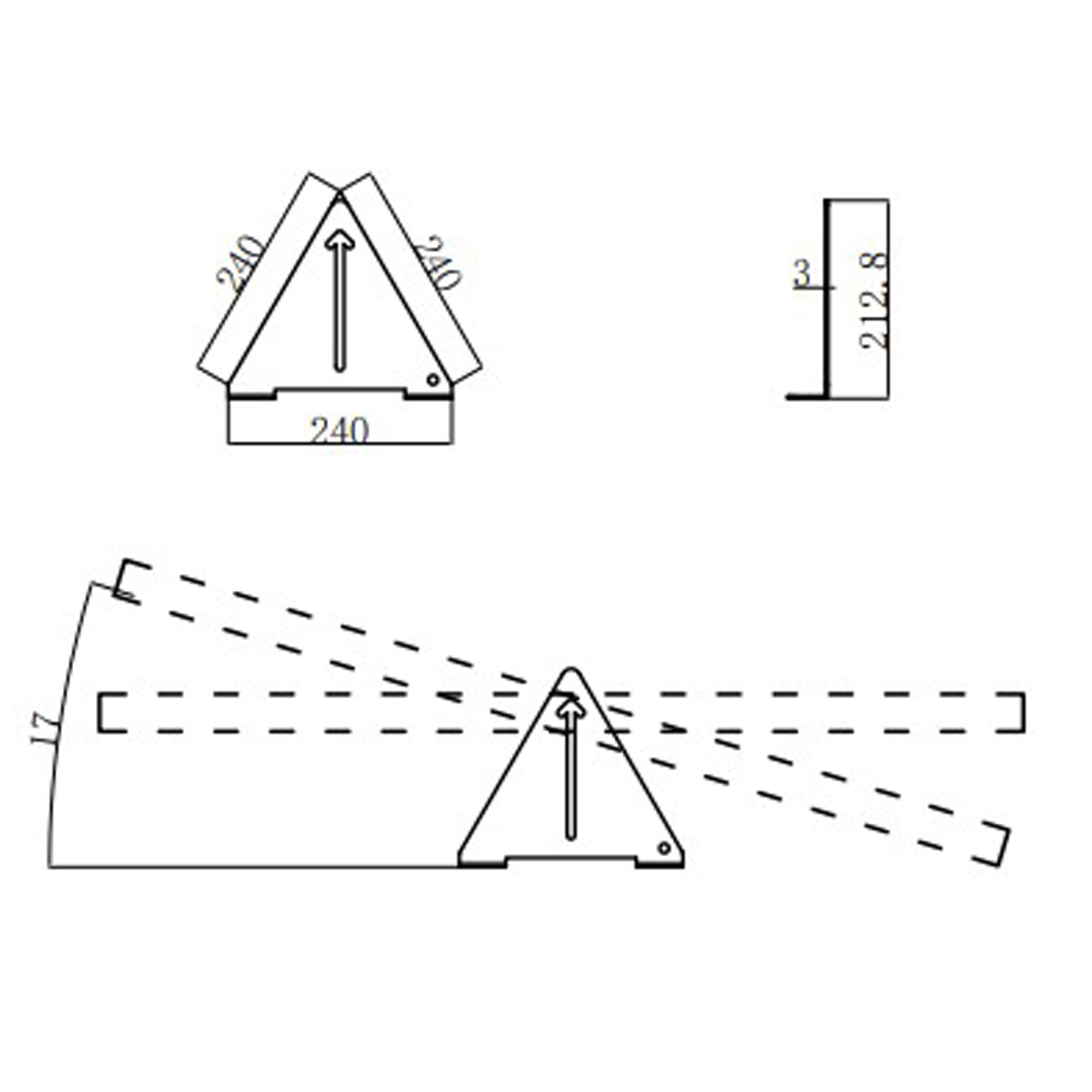 Falcon Dreieckige Solarhalterungen zum Drehen und Neigen (ideal für schmale Boote)