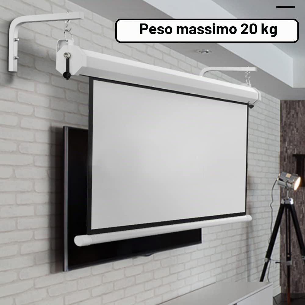 BUZIFU 2 Staffe a L per Schermo di Proiezione, Gancio di Montaggio Regolabile Universale, Supporto per Proiettore Appeso a Parete