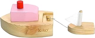kiko+ Ofune Wind-Up Wooden Toy Boat| Made with Japanese Hinoki Cypress | Minimalist Wind-Up Toy for Kids (Pink)