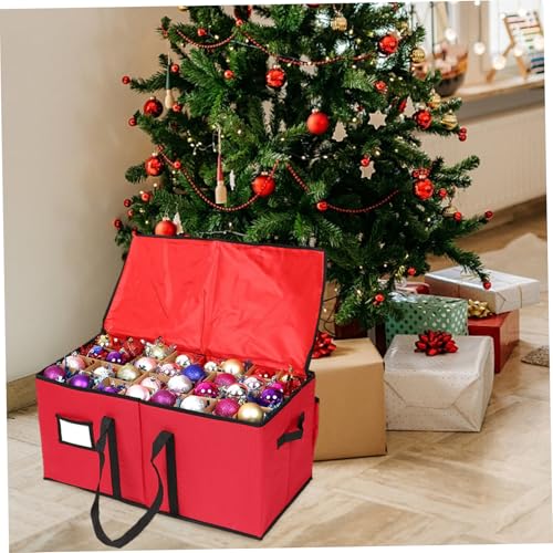 Boîte de rangement d'ornement de Noël grand format avec diviseurs