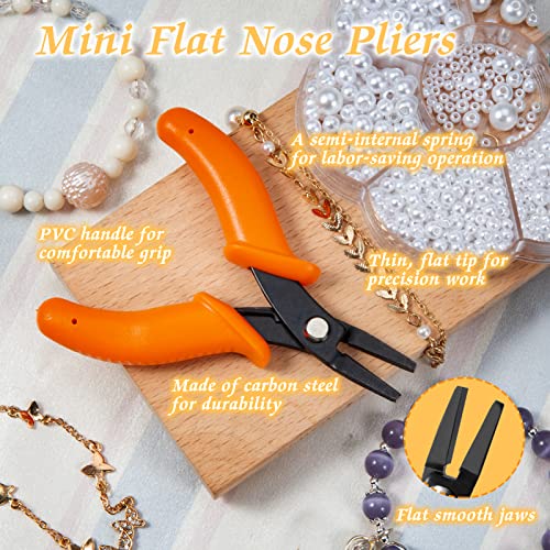 Image of Mini Flat Nose Pliers for Jewelry Making - 4-Inch Duck Billed Smooth Jaw Micro Pliers - Wire Bending, Wrapping, Forming Tools